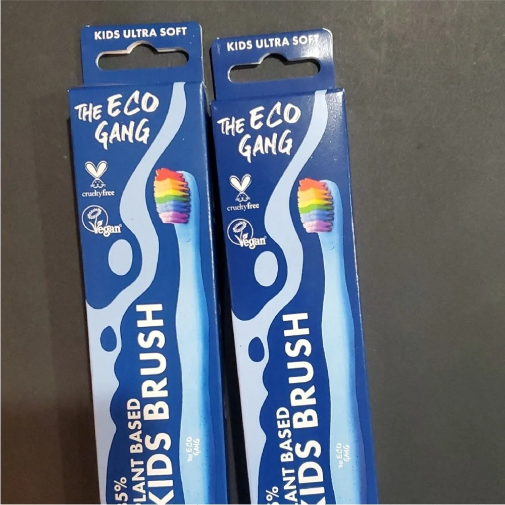 2pack The Eco Gang plant‎ based kids ultra soft toothbrush brand new